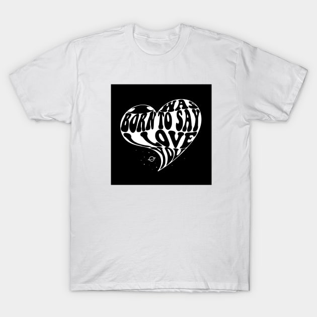 Black and White I Love You Logo Design T-Shirt by Al-loony